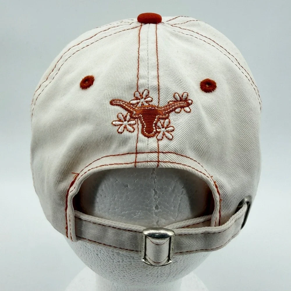 Top of the World Hat Women OSFA Cream Texas Girl‎ Longhorn Floral Baseball Cap